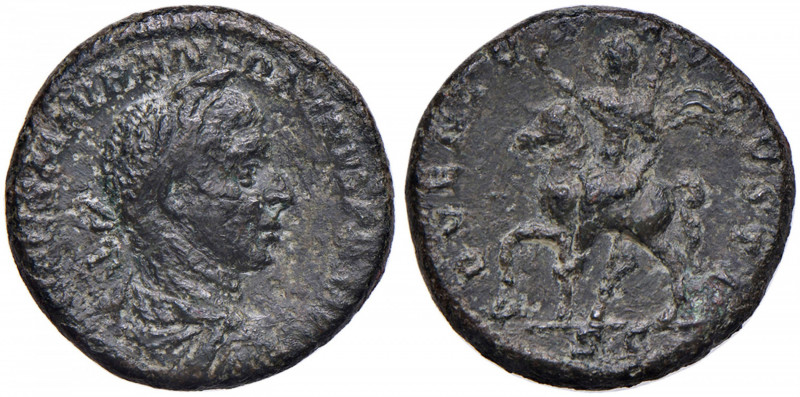 Elagabalo (219-222) Asse - Busto laureato a d. - R/ L’imperatore a cavallo a s. ...