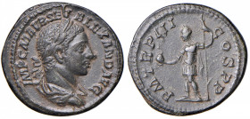 Alessandro Severo (222-235) Denario - Busto laureato a d. - R/ L’imperatore stante a s. - RIC 44 AG (?) (g 2,51) Forse un falso d’epoca