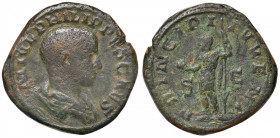 Filippo II (244-249) Sesterzio - Busto laureato a d. - R/ Filippo stante a s. - RIC 101 AE (g 19,82)