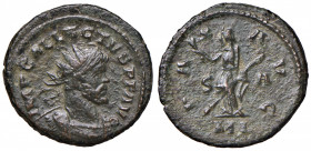 Alletto (293-296) Antoniniano (Londinium) Busto radiato a d. - R/ L Pace stante a s. - RIC 28 AE (g 4,52)