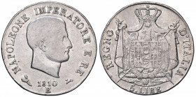 MONETAZIONE NAPOLEONICA IN ITALIA Napoleone (1804-1814) Bologna - 5 Lire 1810 - Gig. 101 AG (g 24,74)
