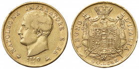 Napoleone (1804-1814) Milano - 40 Lire 1810 1 su 0, puntali aguzzi - Gig. 75a AU (g 12,85)