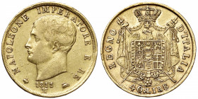 Napoleone (1804-1814) Milano - 40 Lire 1811, puntali aguzzi - Gig. 76 AU (g 12,86)