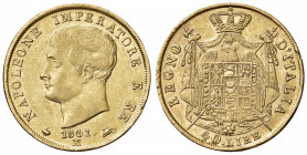 Napoleone (1804-1814) Milano - 40 Lire 1811 1 su 0, puntali aguzzi - Gig. 76a AU (g 12,88)