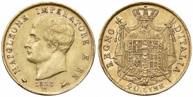 Napoleone (1804-1814) Milano - 40 Lire 1813 1 su 0, puntali aguzzi - Gig. 78a AU (g 12,85)