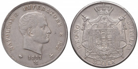Napoleone (1805-1814) Milano - 5 Lire 1811 puntali aguzzi - Gig. 109 AG (g 25,00) Il secondo 1 ribattuto su 0