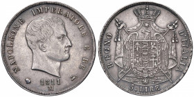Napoleone (1804-1814) Milano - 5 Lire 1811 puntali aguzzi - Gig. 109 AG (g 24,99) Colpi al bordo
