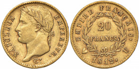 Napoleone (1805-1814) Torino - 20 Franchi 1812 - Gig. 18 AU (g 6,42)
