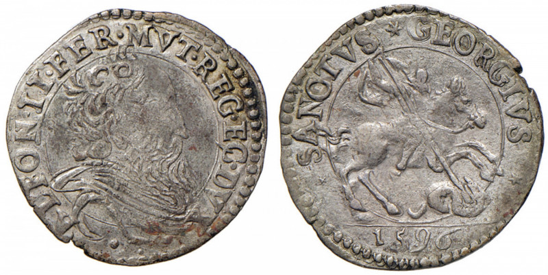 FERRARA Alfonso II (1559-1597) Giorgino 1596 - MIR 318/2 MI (g 2,79) Bellissimo ...