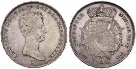 FIRENZE Leopoldo II (1824-1859) Francescone 1833 - MIR 448/1 (indicato R/4) AG (g 27,23) RRRR Striature di conio al D/. Il 1833 è il più raro tra i se...