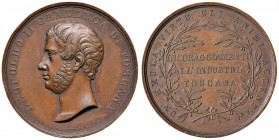 FIRENZE Leopoldo II (1824-1859) Medaglia Incoraggiamento all’Industria toscana - Opus: Niederost - AE (g 42,34 - Ø 45 mm) Con dedica incisa sul bordo:...