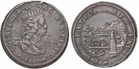 LIVORNO Cosimo III (1670-1723) Tollero 1683 - MIR 64/5 AG (g 26,75) Esemplare dalla curiosa forma molto concava