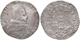 MILANO Carlo II (1676-1700) Filippo 1676 - MIR 387/3 AG (g 27,60) Screpolature e porosità