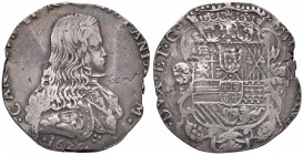 MILANO Carlo II (1676-1700) Filippo 1676 - MIR 387/3 AG (g 27,61) Tondello stretto ma di peso assolutamente regolare!