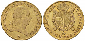 MILANO Leopoldo II (1790-1792) Sovrano 1791 - MIR 462/2 (indicato R/2) AU (g 11,00) RR Colpetto al bordo