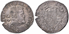 NAPOLI Filippo II (1554-1598) Mezzo ducato con sigla GR VP - Magliocca 25 AG (g 14,95)