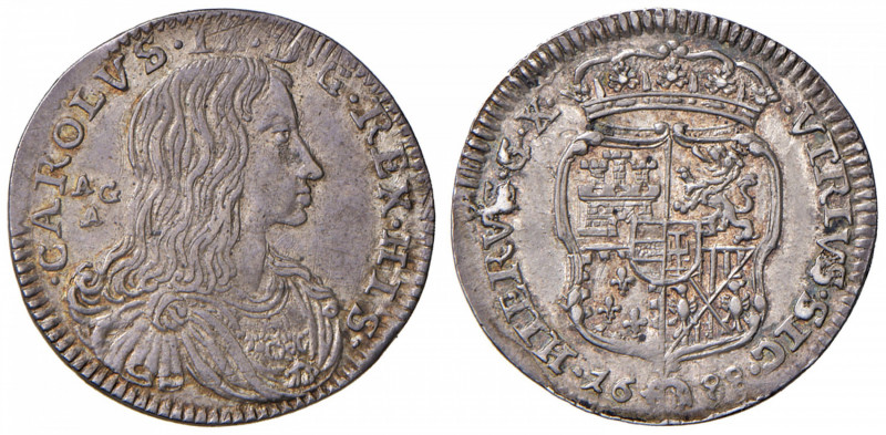 NAPOLI Carlo II (1674-1700) Carlino 1688 - Magliocca 39 AG (g 2,58)