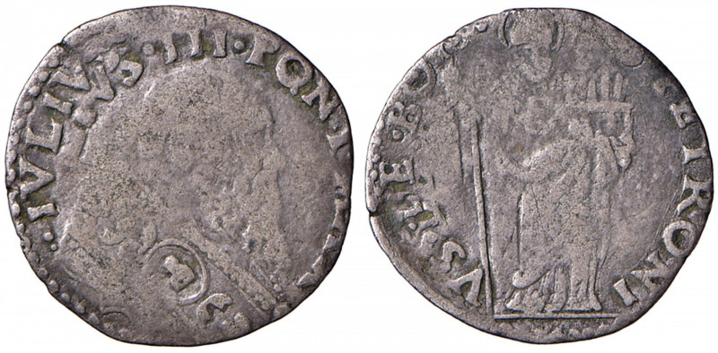 Giulio III (1550-1555) Bologna - Doppio bolognino - Munt. 71 AG (g 1,68) R
