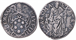 Pio IV (1559-1565) Giulio - Munt. 32 AG (g 2,84) Schiacciature