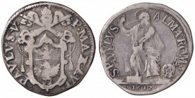 Paolo V (1605-1621) Testone 1612 - Munt. 67 AG (g 9,13)