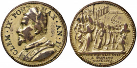 Clemente IX (1667-1669) Medaglia A. II - MD (g 14,37 - Ø 32 mm) Doratura non omogenea