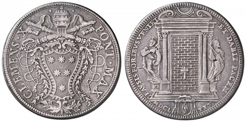 Clemente X (1669-1676) Piastra 1675 Giubileo - Munt. 13 AG (g 31,62) Piccola scr...