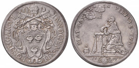 Innocenzo XII (1691-1700) Mezza piastra 1697 A. VI - Munt. 31 AG (g 15,74)