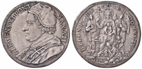 Clemente XI (1700-1721) Piastra 1702 A. II - Munt. 33 AG (g 31,24) Foro otturato e da montatura