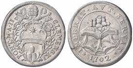 Clemente XI (1700-1721) Testone 1702 A. II - Munt. 67 AG (g 9,12) RR Colpetto al bordo