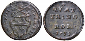 Clemente XII (1730-1740) Quattrino 1738 A. VIII - Munt. 160 CU (g 2,26)