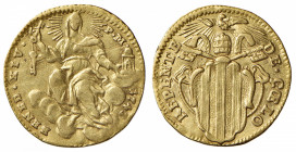 Benedetto XIV (1740-1758) Mezzo zecchino 1743 - Munt. 26a AU (g 1,67)