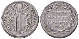 Benedetto XIV (1740-1758) Grosso 1741 A. II - Munt. 103 AG (g 1,33)