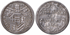 Clemente XIII (1758-1769) Grosso 1760 A. II - Munt. 26 AG (g 1,21) Tondello leggermente ondulato