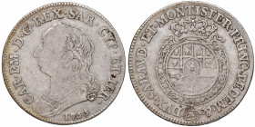 Carlo Emanuele III (1730-1773) Mezzo scudo 1755 - Nomisma 159 AG (g 17,31) R Modeste macchie