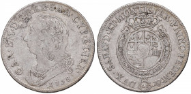 Carlo Emanuele III (1730-1773) Mezzo scudo 1758 - Nomisma 162 AG (g 17,31) R Graffietti e segni diffusi, modeste macchie