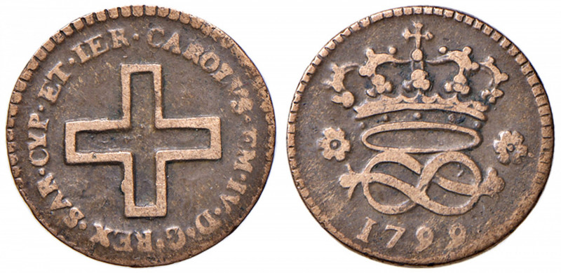 Carlo Emanuele IV (1796-1802) 2 Denari 1799 - Nomisma 493 CU (g 1,71)