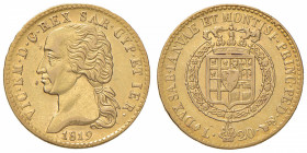 Vittorio Emanuele I (1814-1821) 20 Lire 1819 - Nomisma 511 AU R