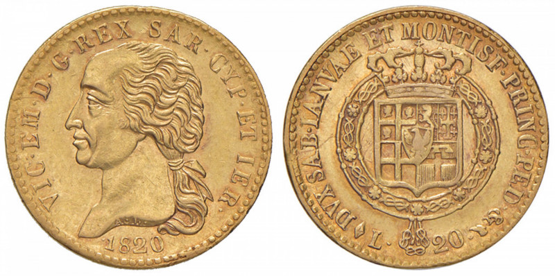 Vittorio Emanuele I (1814-1821) 20 Lire 1820 - Nomisma 512 AU R