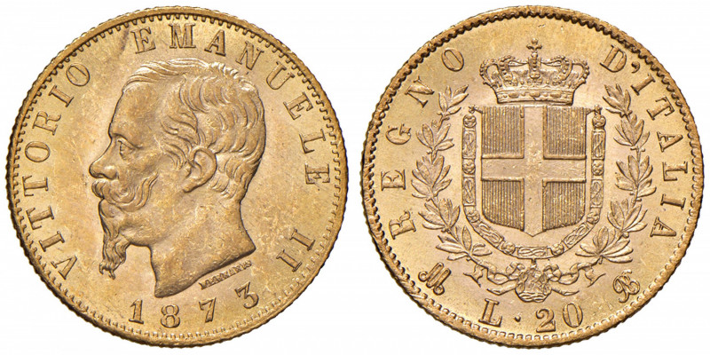 Vittorio Emanuele II (1861-1878) 20 Lire 1873 M - Nomisma 861 AU Insignificanti ...