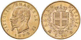 Vittorio Emanuele II (1861-1878) 20 Lire 1873 M - Nomisma 861 AU Insignificanti segnetti da contatto al D/ ma splendido esemplare