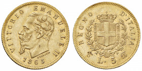 Vittorio Emanuele II (1861-1878) 5 Lire 1863 - Nomisma 875 AU R