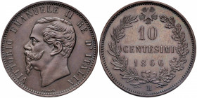 Vittorio Emanuele II (1861-1878) 10 Centesimi 1866 H - Nomisma 944 CU