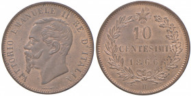 Vittorio Emanuele II (1861-1878) 10 Centesimi 1866 H - Nomisma 944 CU