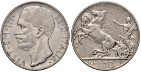 Vittorio Emanuele III (1900-1946) 10 Lire 1928* - Nomisma 1112 AG In bustina della Numismatica Salvadeo