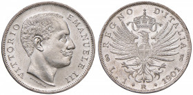 Vittorio Emanuele III (1900-1946) Lira 1901 - Nomisma 1193 AG Conservazione eccezionale con i fondi brillanti