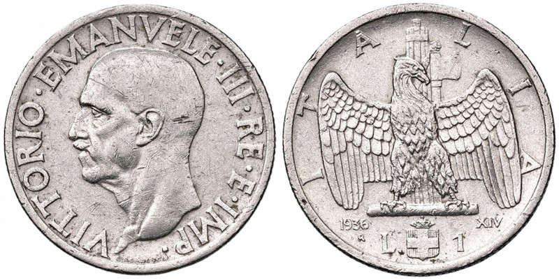 Vittorio Emanuele III (1900-1946) Lira 1936 - Nomisma 1219 NI R