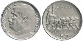 Vittorio Emanuele III (1900-1946) 50 Centesimi 1925 R - Nomisma 1242 NI RR