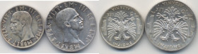 Vittorio Emanuele III (1900-1946) Albania - 10 e 5 Lek 1939 - Nomisma 1447, 1448 AG Lotto di due monete