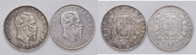 Vittorio Emanuele II (1861-1878) 5 Lire 1871 M e 1872 M - AG Lotto di due monete come da foto