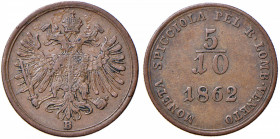 AUSTRIA Francesco Giuseppe I (1848-1866) Mezzo soldo 1862 B - Gig. 47 CU (g 1,61)